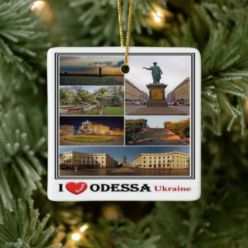 zUA003 ODESSA I LOVE, Ukraine, Europe, Ceramic Ornament