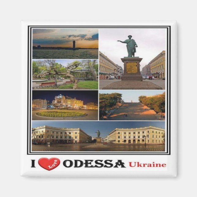 zUA003 ODESSA I LOVE, Ukraine, Europe, Fridge Ma Magnet (Front)