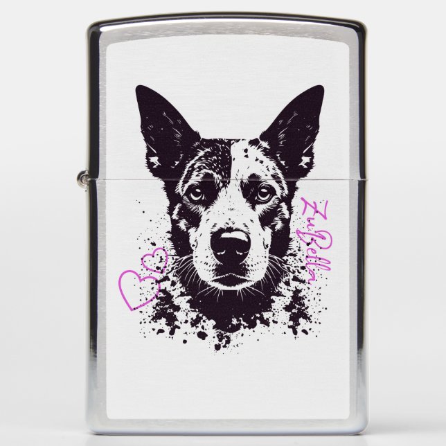 ZuBella Blue Heeler Dog Lovers Zippo Lighter (Front)
