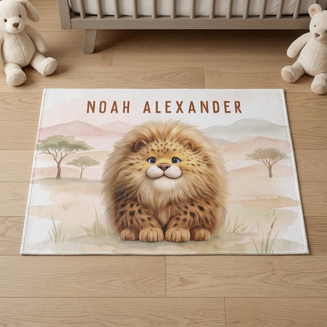Zuberi Cute Safari Fluffy Leopard Name Kids Room Rug (Creator Uploaded)