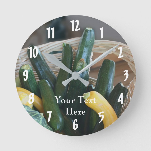 Zucchini And Summer Squash Personalized Round Clock (Front)