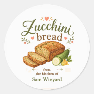Zucchini Bread Homemade Baking Label