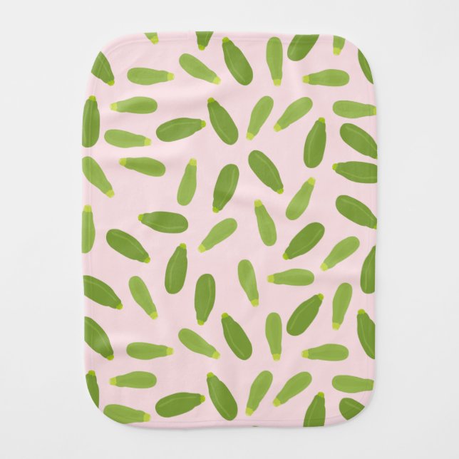 Zucchini Courgette Summer Squash Pattern Baby Burp Cloth (Front)