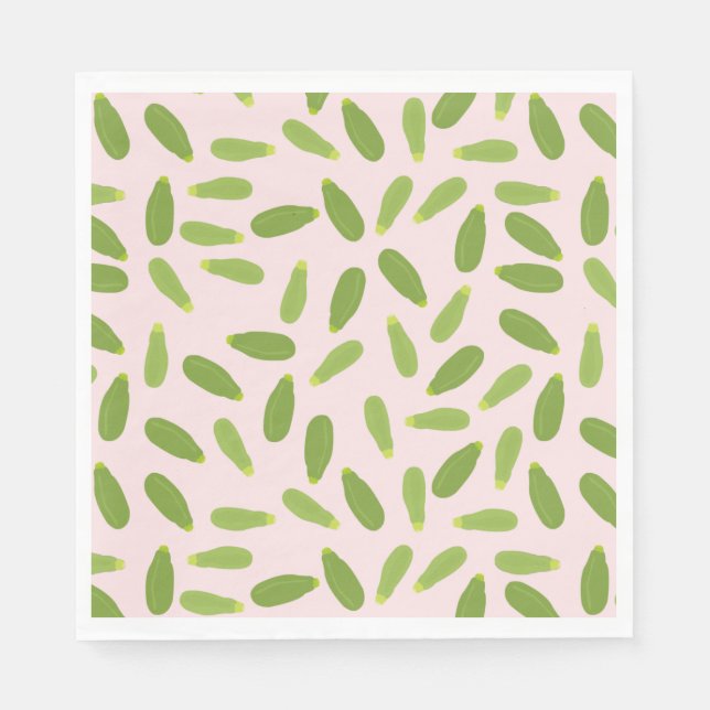 Zucchini Courgette Summer Squash Pattern Napkins (Front)