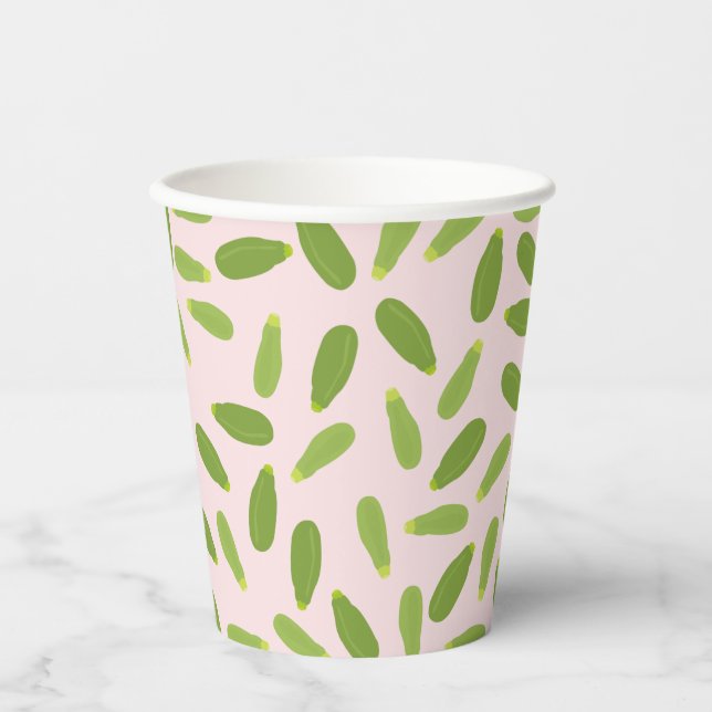 Zucchini Courgette Summer Squash Pattern Paper Cups (Front)