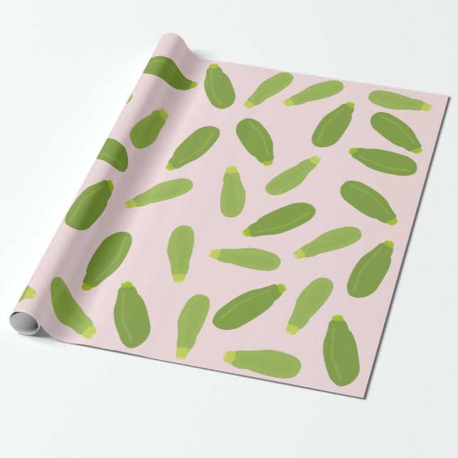 Zucchini Courgette Summer Squash Pattern  Wrapping Paper (Unrolled)