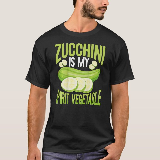 Zucchini Is My Spirit Vegetable Backprint Vegetabl T-Shirt (Front)