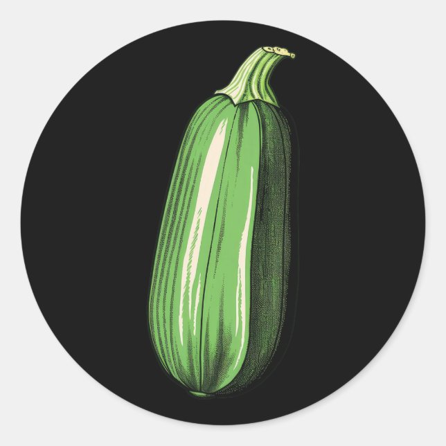 Zucchini Lazy Easy Funny Matching Halloween Costum Classic Round Sticker (Front)