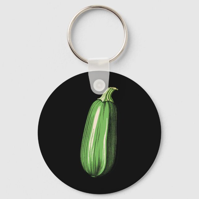 Zucchini Lazy Easy Funny Matching Halloween Costum Keychain (Front)
