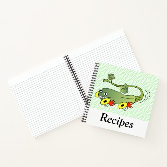 Zucchini Race Car Recipe Notebook (Inside)