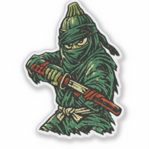 Zucchini Shadow Strike — Vintage Retro Ninja Fight Sticker