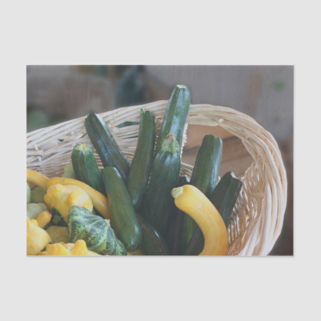 Zucchini Squash Gourd Vegetables Decoupage Tissue Paper (Front)