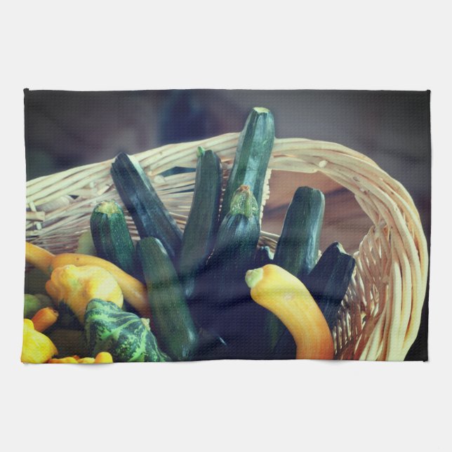 Zucchini Summer Squash Gourds Vegetables   Kitchen Towel (Horizontal)