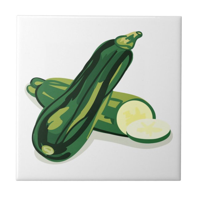 Zucchini Vegetable Ceramic Tile (Front)