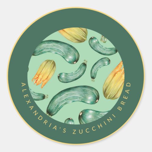 Zucchini  Your Personalized Zucchini Bread Classic Round Sticker