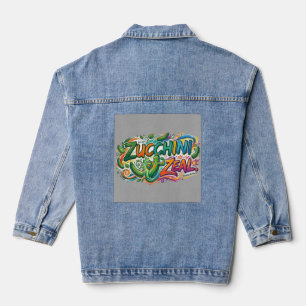 Zucchini Zeal – Fun Vegetable Graphic T-Shirt Denim Jacket