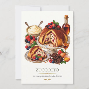 Zuccotto fiorentino – Vintage Italian Dessert Invitation