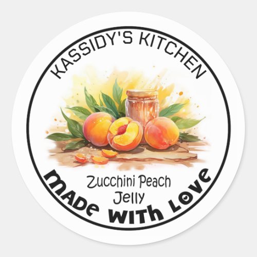 Zuchinni_Peach Jelly Canning Classic Round Sticker