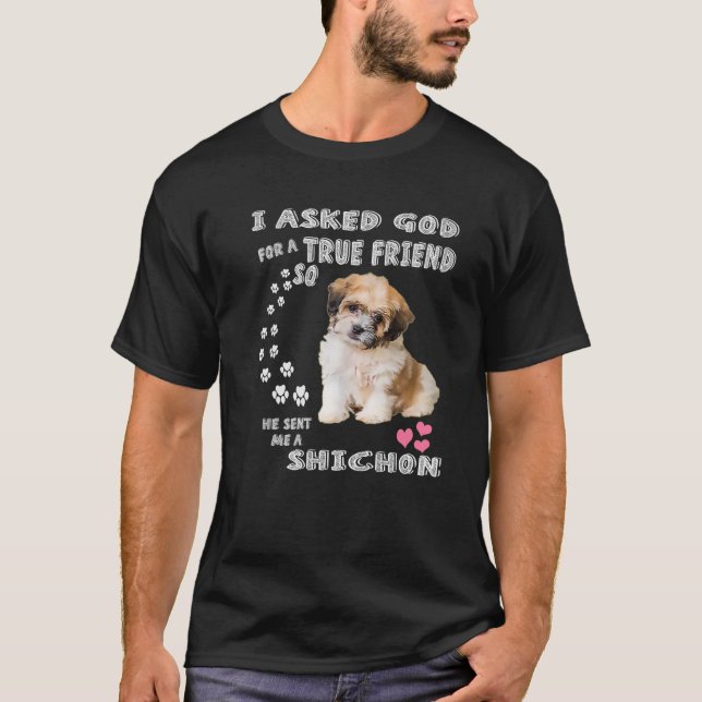 Zuchon Dog Mom Costume, Shih Tzu-Bichon Mix Pup Cu T-Shirt (Front)