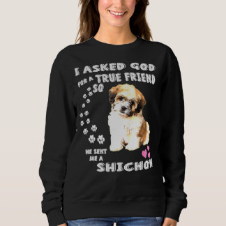 Zuchon Dog Mom Costume Shih Tzu Bichon Mix Pup Cut Sweatshirt