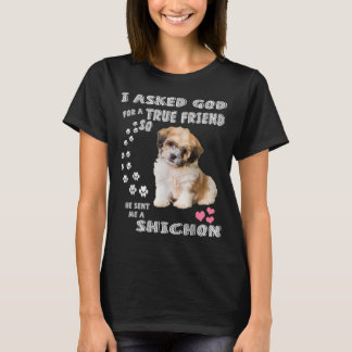 Zuchon Dog Mom Costume, Shih Tzu-Bichon mix pup T-Shirt