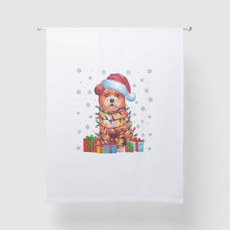 Zuchon Dog Ugly Xmas Lights Santa Hat Zuchon Dog C Sheer Curtains