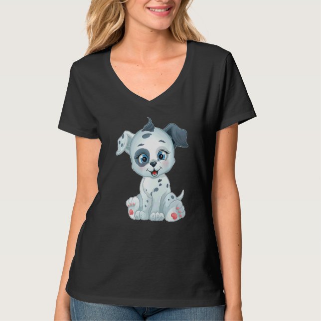 Zuckersüßer Baby Dalmatina Hunde Puppy T-Shirt (Front)