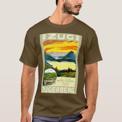Zug Zugerberg Swiss Funicular Railway Vintage Swis T_Shirt