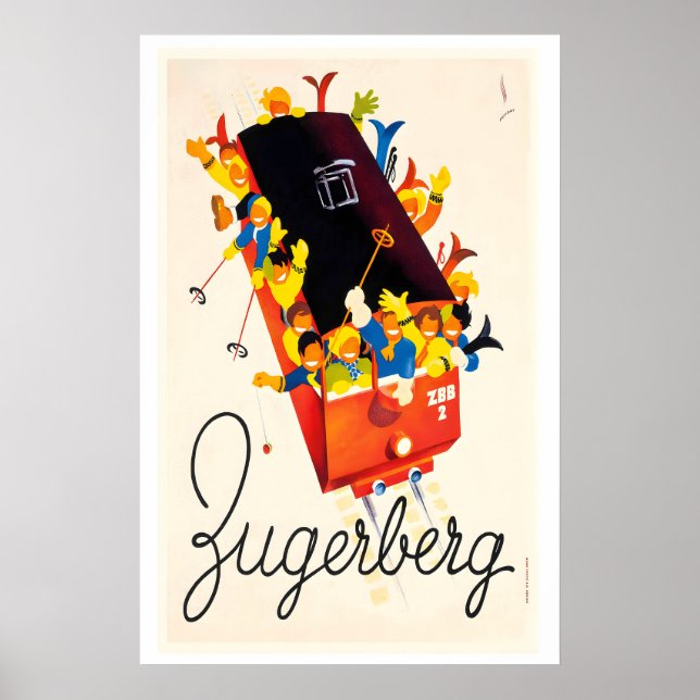 Zugerberg Switzerland Vintage Ski Poster (Front)