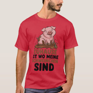 Zuhause Ist Wo Meine Schweinchen Sind Farm Agricul T-Shirt