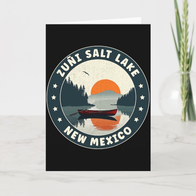 Zui Salt Lake New Mexico Sunset T Shirt  Card (Front)
