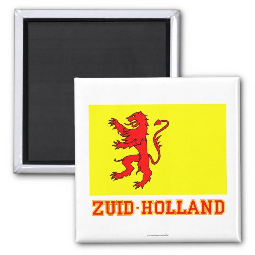 Zuid_Holland Flag with name Magnet