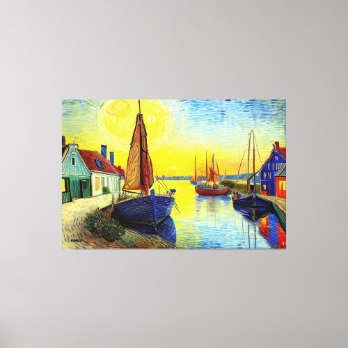 Zuiderzee Holland Van Gogh Style Art  Canvas Print