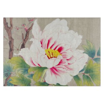 Zuigetsu Ikeda Pink Camellia Japanese Flower Art Cutting Board by TheGreatestTattooArt at Zazzle