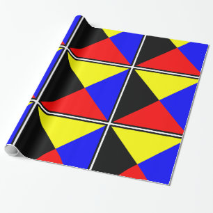Zulu: blue,red,black,yellow wrapping paper