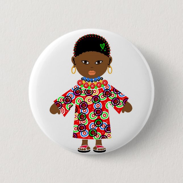 Zulu Doll Button (Front)