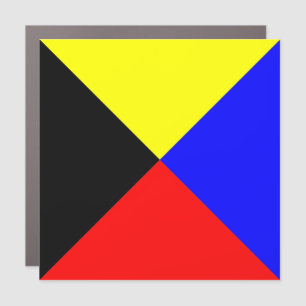 Zulu ICS Maritime Signal Flag Car Magnet