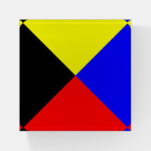 ZULU Nautical flag Red Yellow Blue Black Paperweight