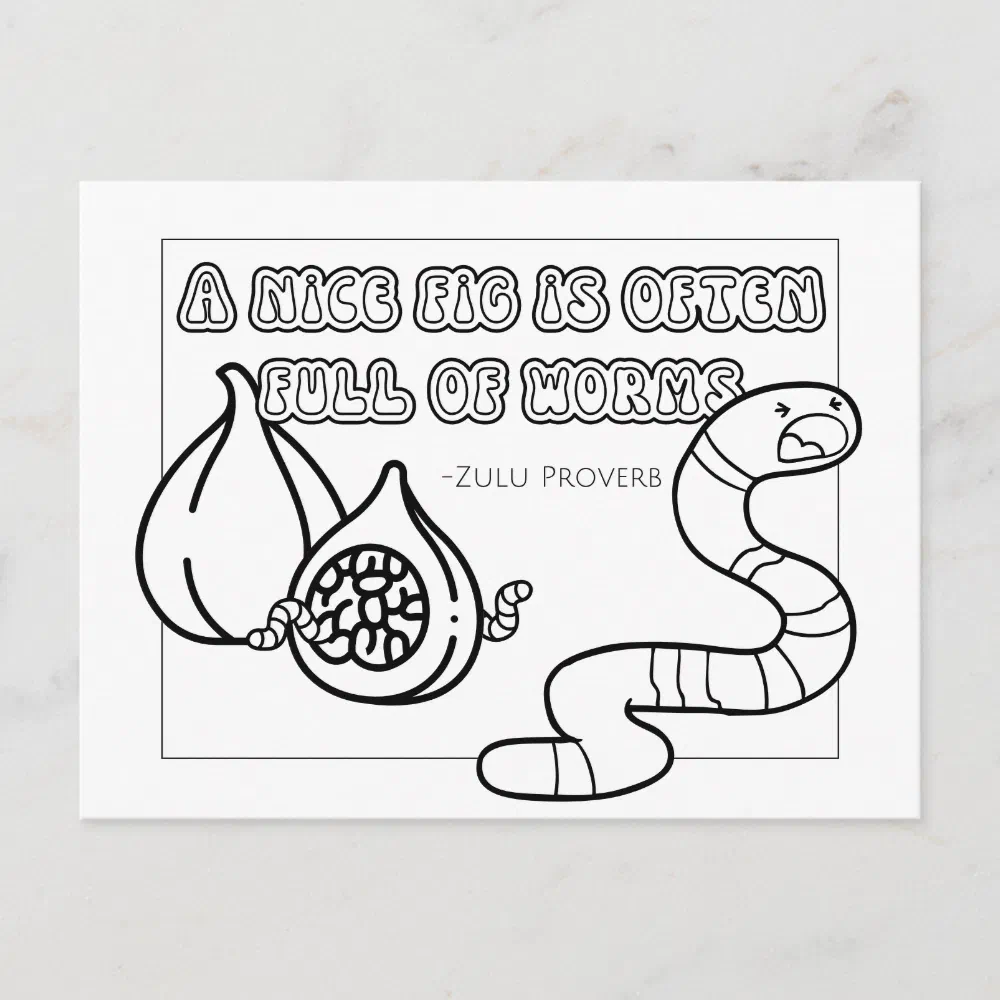 Zulu Proverb Coloring Postcard