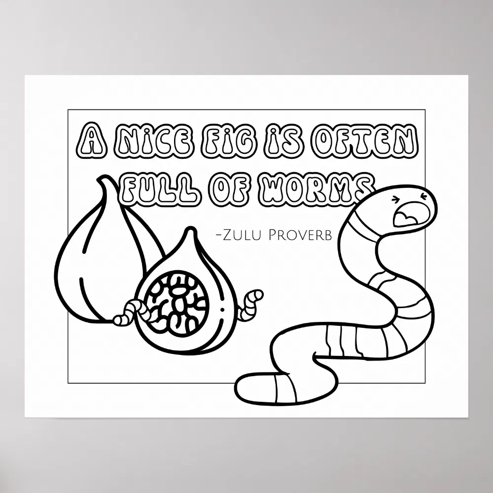 Zulu Proverb Coloring Poster