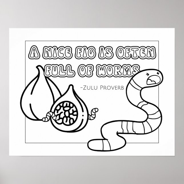 Zulu Proverb Coloring Poster (Front)