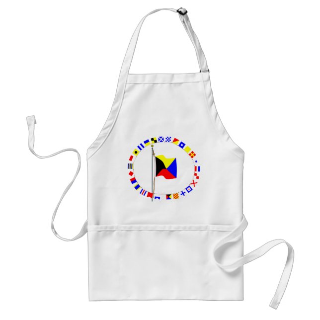 Zulu Require a Tug Nautical Signal Flag Adult Apron (Front)