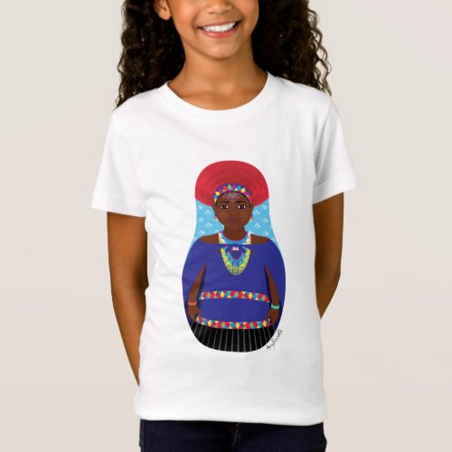 Zulu South African Matryoshka Girls T_Shirt