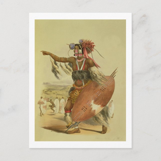 Zulu warrior, Utimuni, nephew of Chaka the late Zu Postcard (Front)