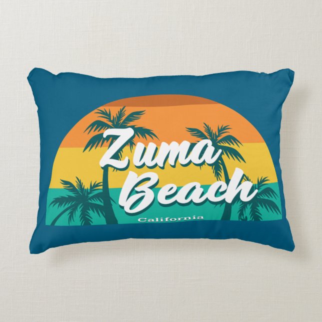 Zuma Beach California Accent Pillow (Front)