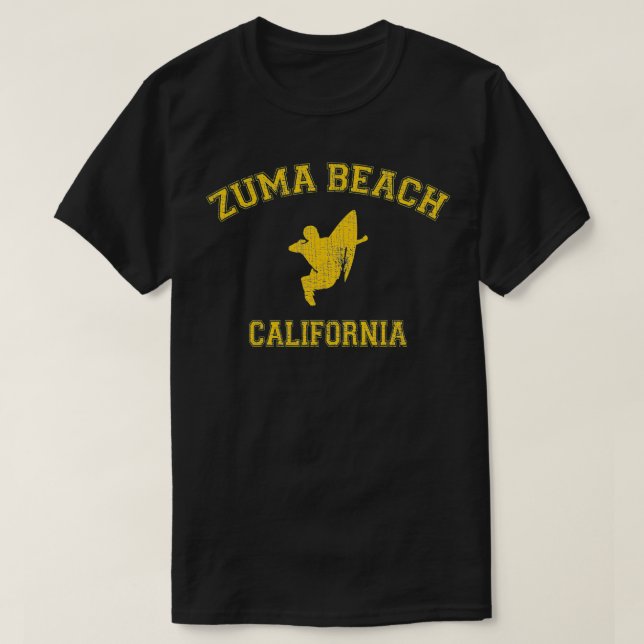 Zuma Beach California Collegestyle Surfing  T-Shirt (Design Front)