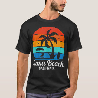 Zuma Beach California Palm Tree Vintage Sunset Sum T-Shirt