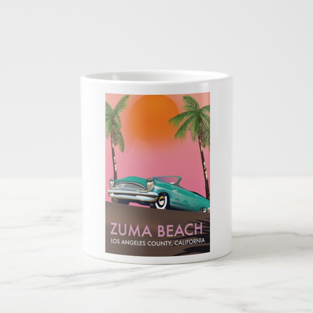 Zuma Beach Los Angeles County California Giant Coffee Mug (Front)