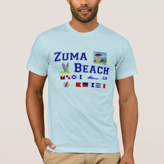 Zuma Beach - Maritime Flag Spelling T-Shirt (Front)