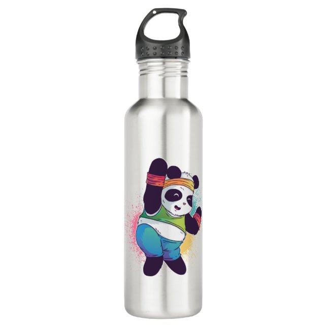 Zumba Panda Stainless Steel Water Bottle (Front)